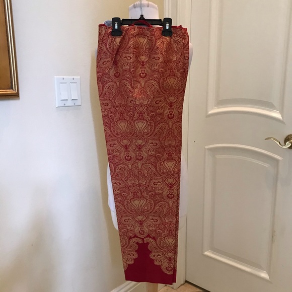 NWT Due per Due jacquard red / gold crop pant - Picture 3 of 4